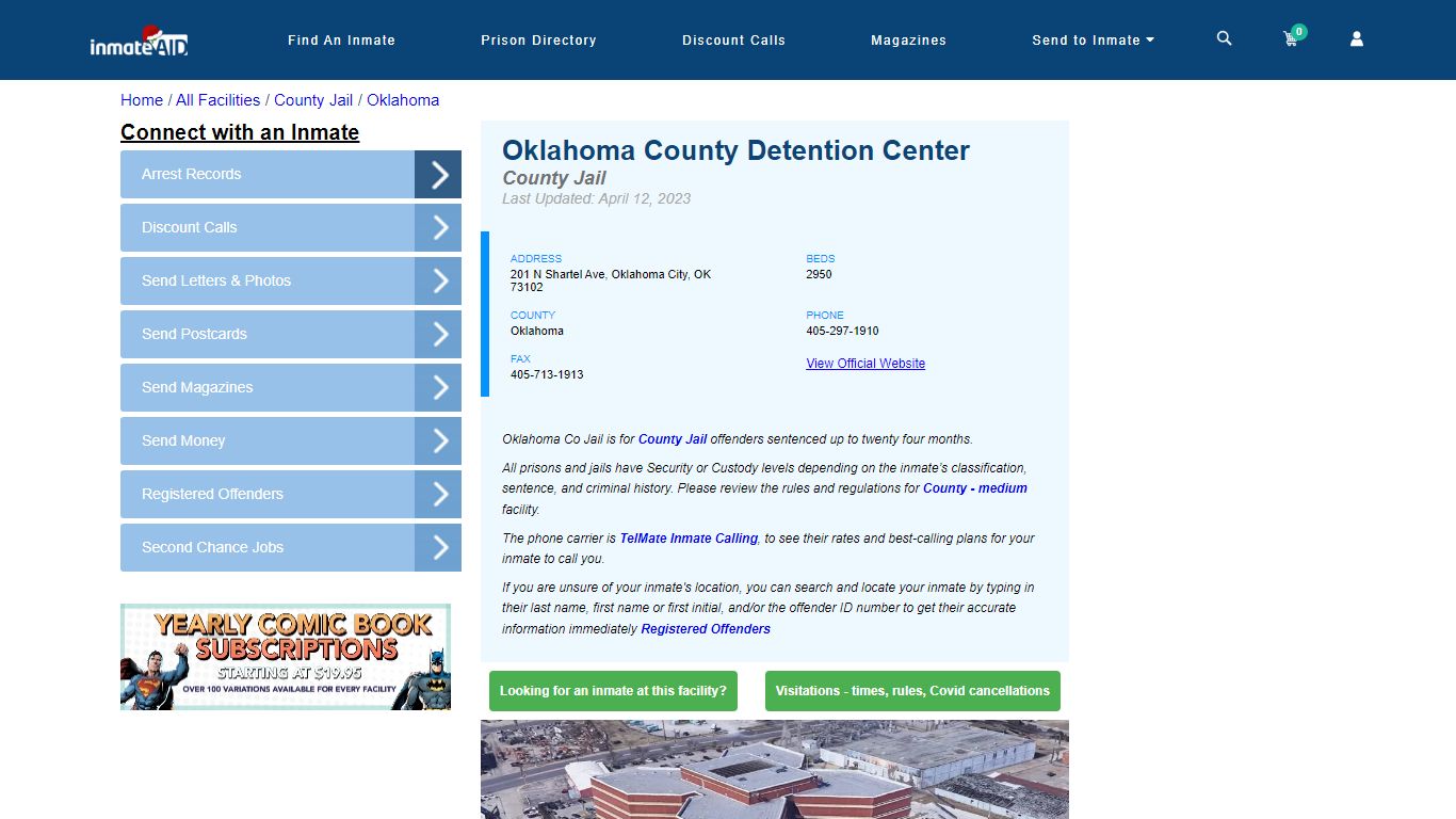 Oklahoma County Detention Center - Inmate Locator - Oklahoma City, OK